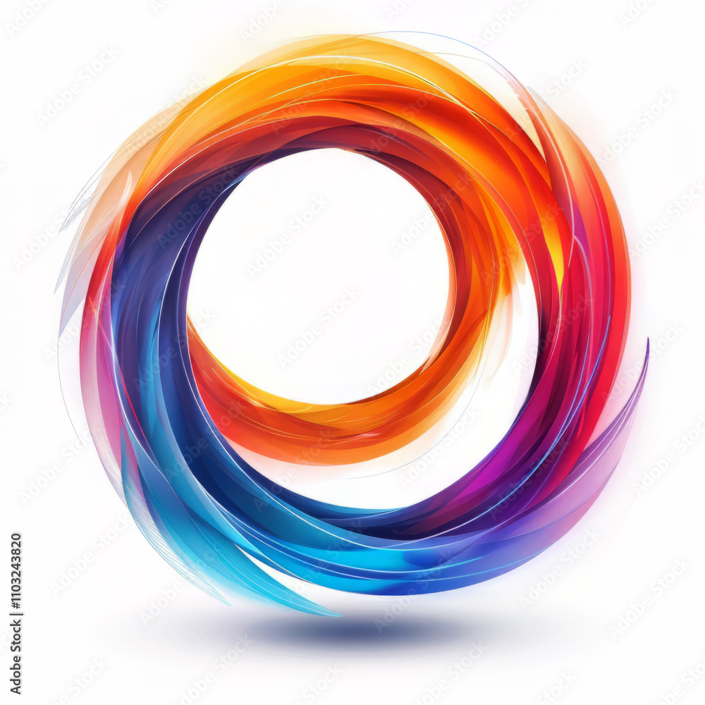 Circle logo in virtuality style on white background, 8k Circle logo in virtuality style on white background, 8k