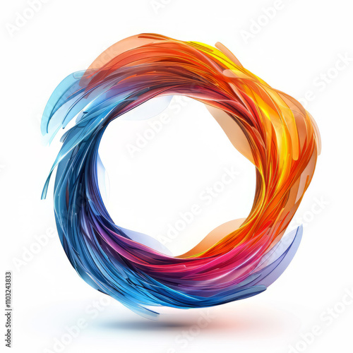 Circle logo in virtuality style on white background, 8k 