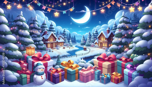New Year Background, Anime Wallpaper, Digital Art 