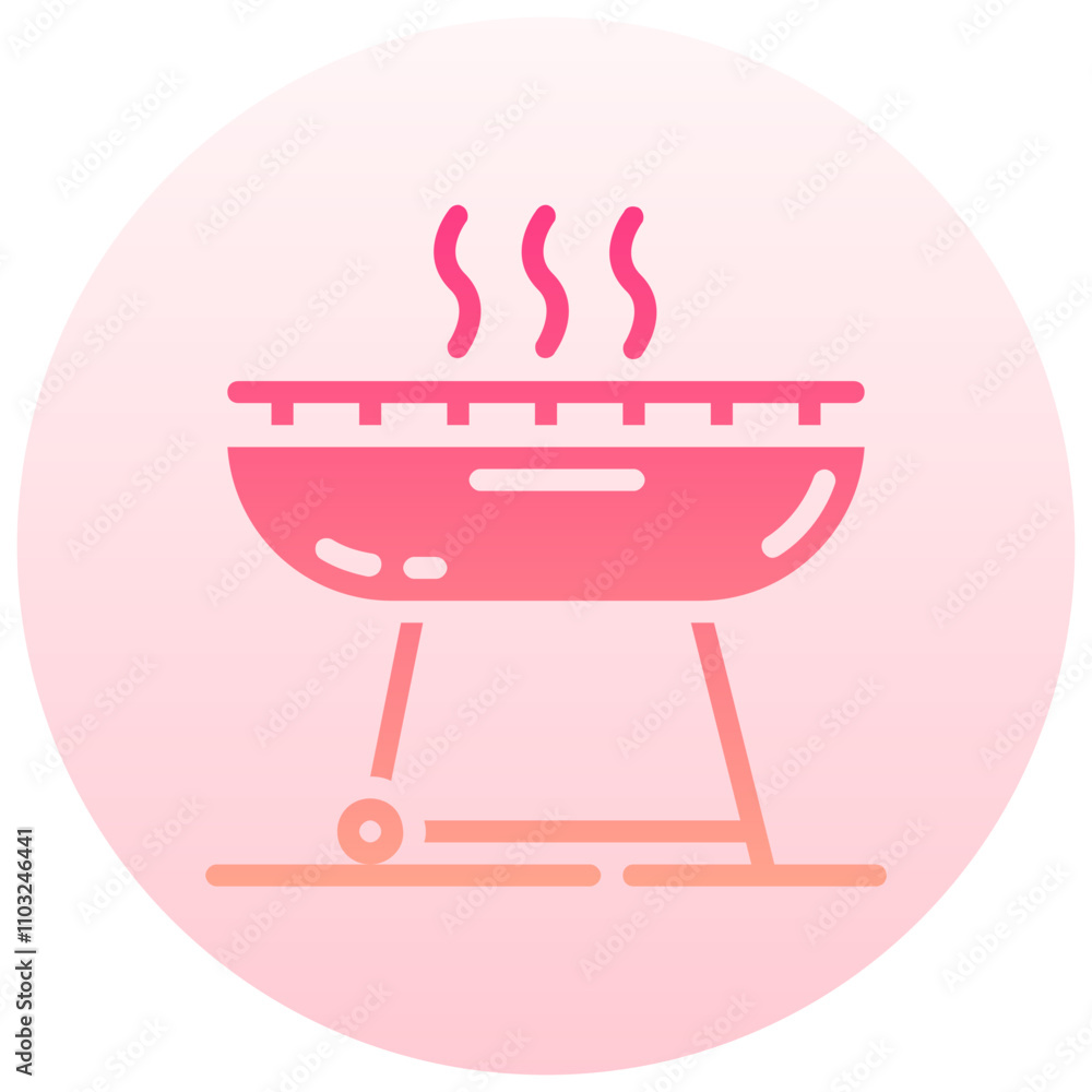 bbq round gradient vector icon bbq round gradient vector icon