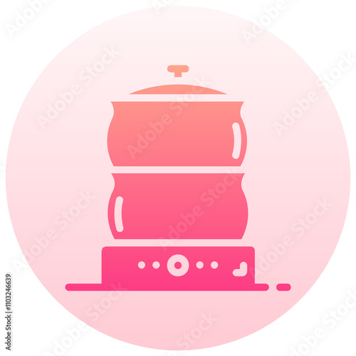 steamer round gradient vector icon
