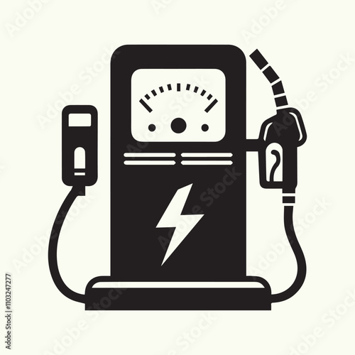 black gas pump logo vector, gas pump silhouette vector icon