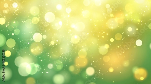 Stunning Green and Yellow Bokeh Background