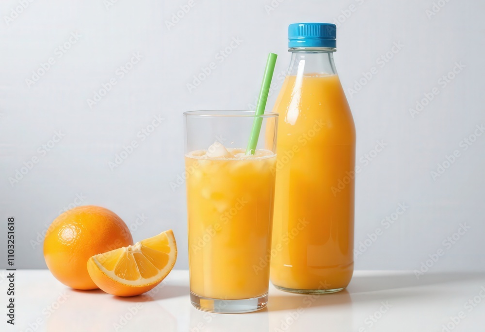 Refreshing Orange Juice with Ice and Fruit Refreshing Orange Juice with Ice and Fruit
