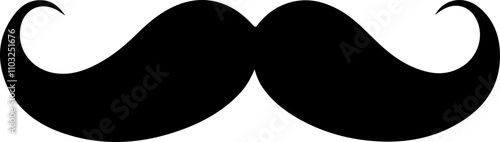 Black mustache vector icon