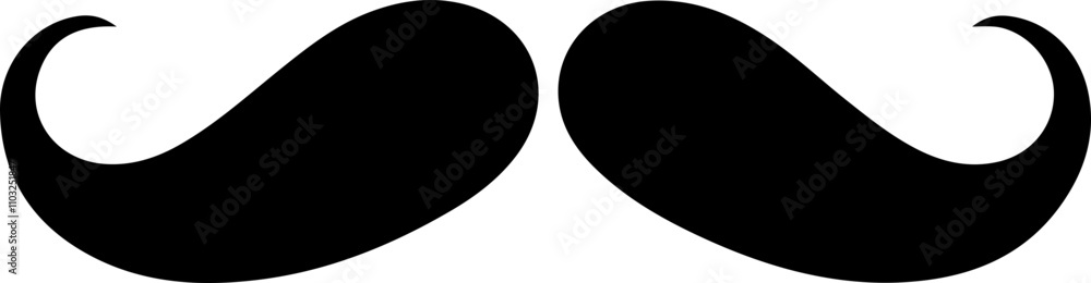 Black mustache vector icon