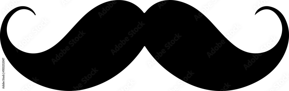 Black mustache vector icon Black mustache vector icon