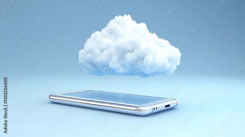 Cloud Computing Concept. Data protected exchange on smart phone or other mobile device and online storage. Cloud Technology illustration. Cloud Computing Concept. Data protected exchange on smart phone or other mobile device and online storage. Cloud Technology illustration.