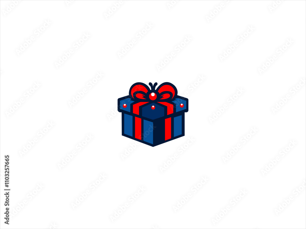 Christmas gift box illustration, Christmas gift box illustration,