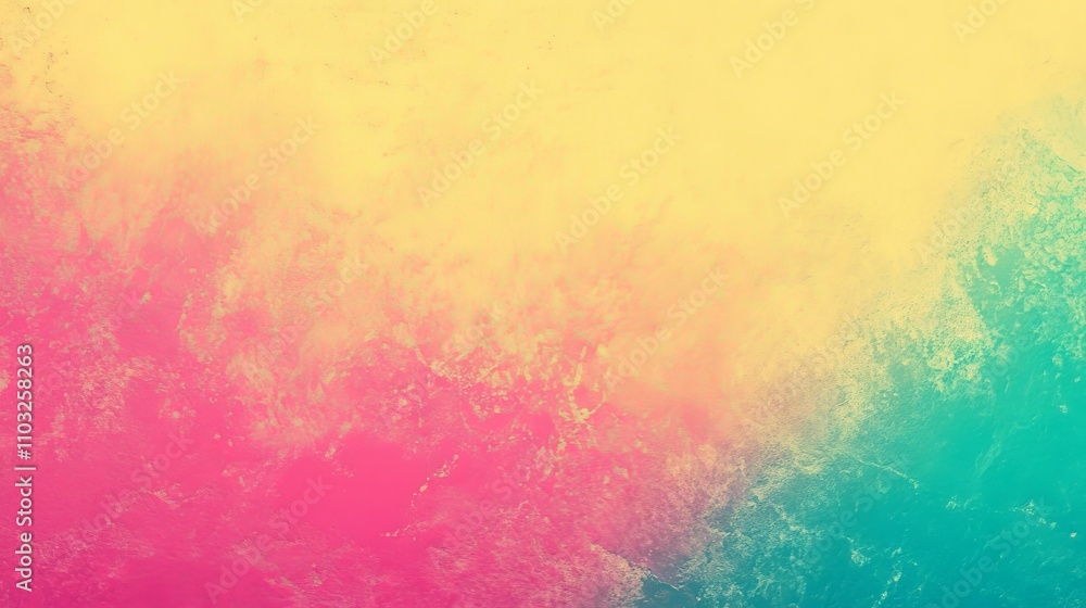 Vibrant pink, yellow, and turquoise gradient with subtle grainy texture, perfect for abstract backgrounds, modern design projects, and creative digital art Vibrant pink, yellow, and turquoise gradient with subtle grainy texture, perfect for abstract backgrounds, modern design projects, and creative digital art