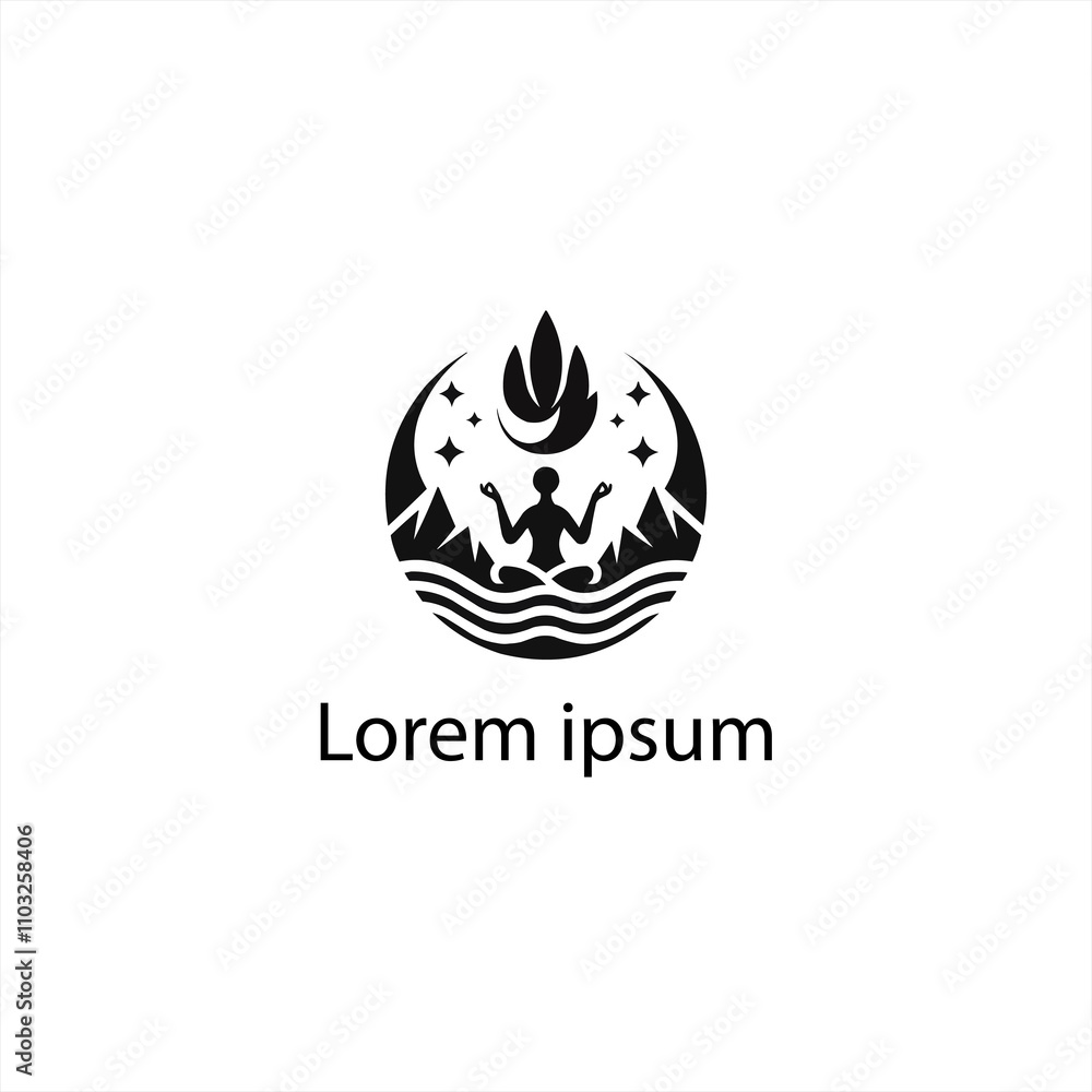 A Yoga Logo Design On White Background A Yoga Logo Design On White Background