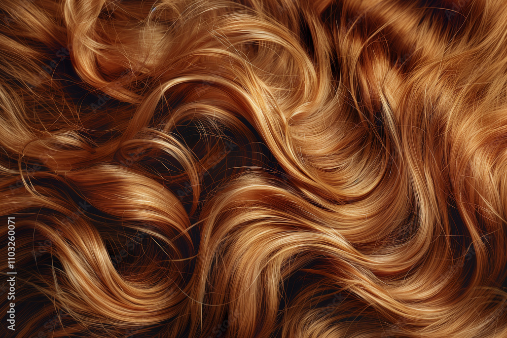 A close-up of the lush wavy, curly golden blonde hair texture with natural highlights and a soft glow. A close-up of the lush wavy, curly golden blonde hair texture with natural highlights and a soft glow.