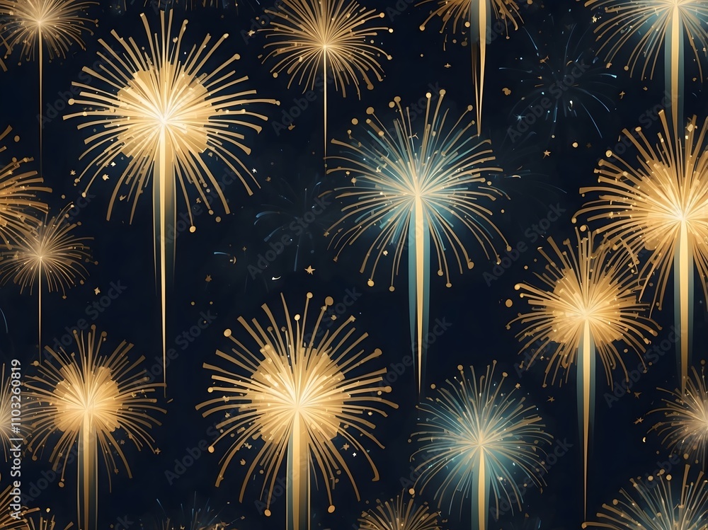 Naklejka premium Abstract firework background with free space for text