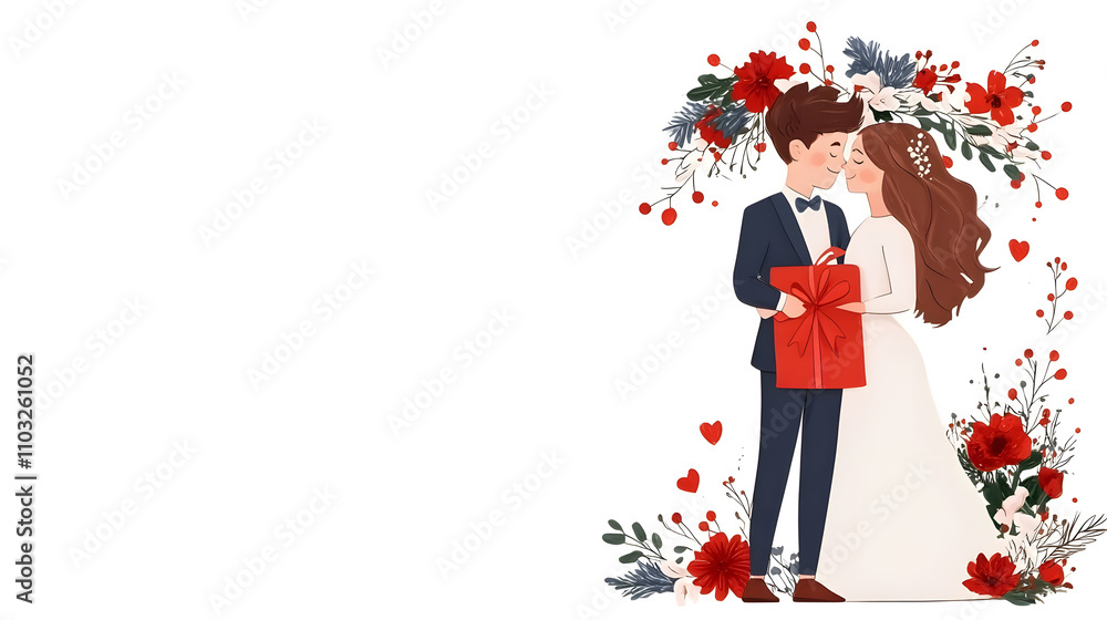 Wedding photos with a clean background for free space for text. For use with advertising banners for weddings or Valentine's Day. Wedding photos with a clean background for free space for text. For use with advertising banners for weddings or Valentine's Day.
