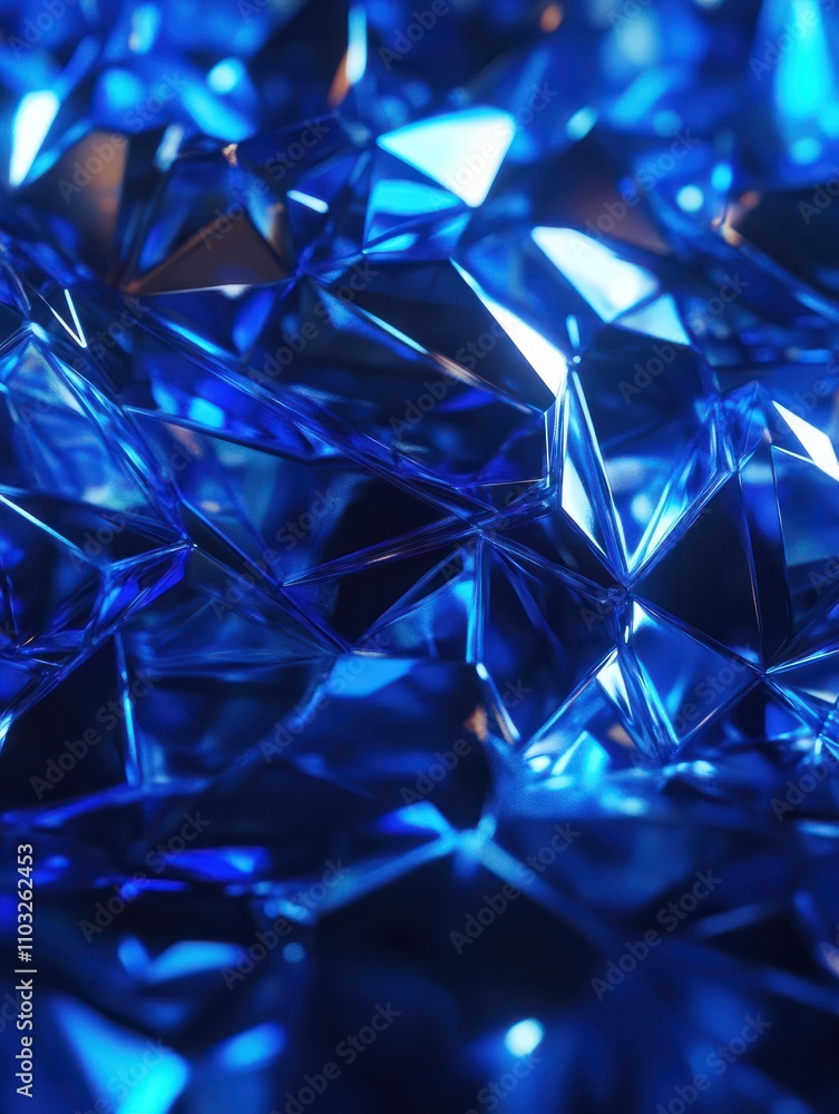Abstract glowing blue polygonal backdrop. Technology, innovation and future concept. 3D Rendering. Abstract glowing blue polygonal backdrop. Technology, innovation and future concept. 3D Rendering.