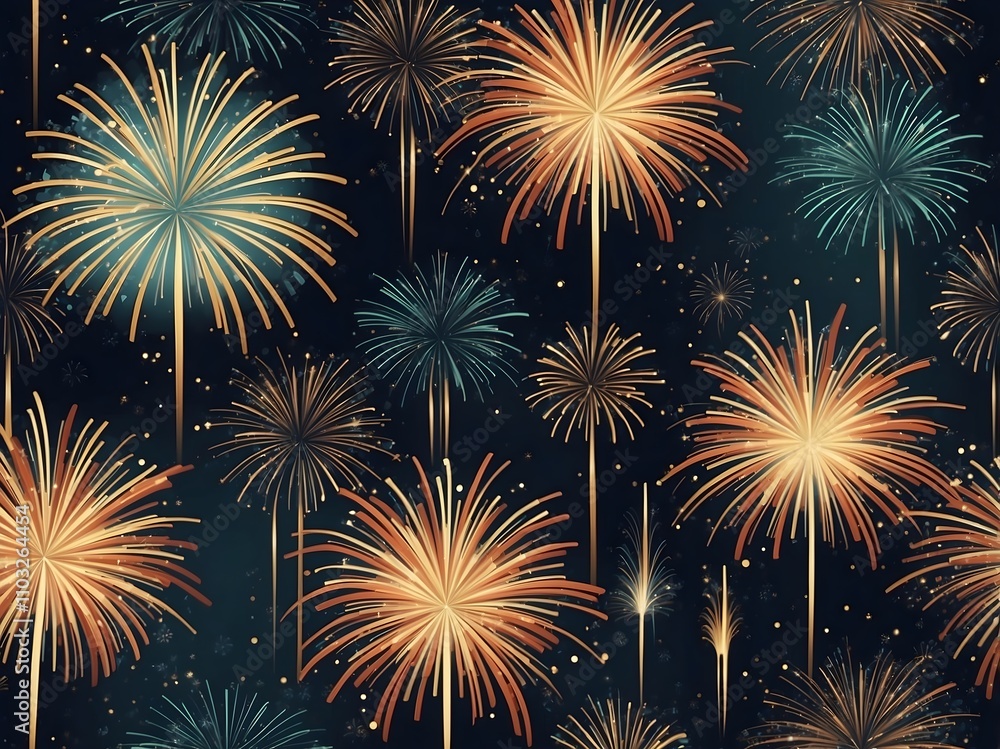 Naklejka premium Abstract firework background with free space for text