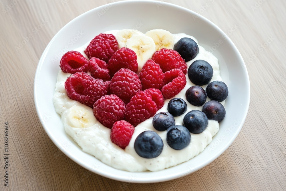bowl with healthy fruit in heart shape for Valentine's Day on light background with copy space ai generated bowl with healthy fruit in heart shape for Valentine's Day on light background with copy space ai generated