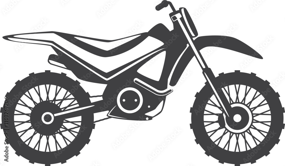 Fototapeta premium A black dirt bike with a black seat and black tires