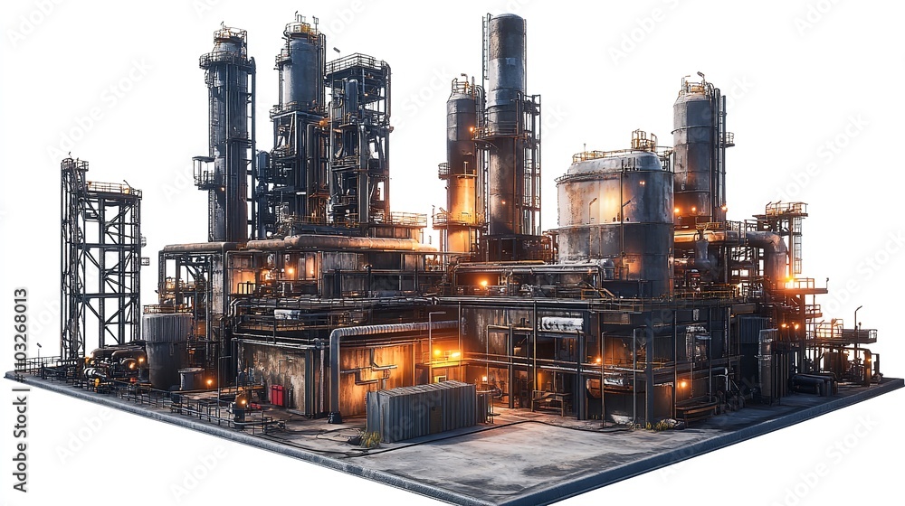 Oil Refinery on Transparent Background
Oil Refinery on Transparent Background