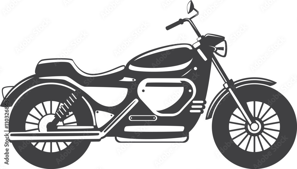 Fototapeta premium A black motorcycle with a white stripe