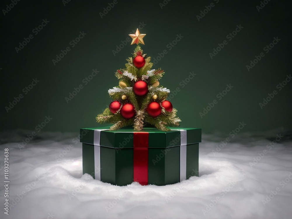 Christmas theme background, gift box and Christmas tree. Christmas theme background, gift box and Christmas tree.