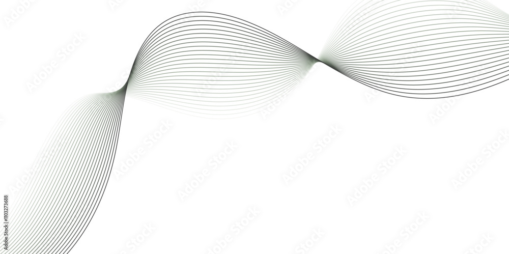 Fototapeta premium Abstract technology wave lines, frequency sound, data science, business wave line background. Abstract wavy element for design on transparent background isolated 