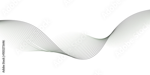 Abstract technology wave lines, frequency sound, data science, business wave line background. Abstract wavy element for design on transparent background isolated
