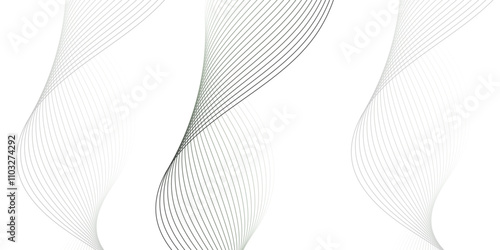Abstract technology wave lines, frequency sound, data science, business wave line background. Abstract wavy element for design on transparent background isolated
