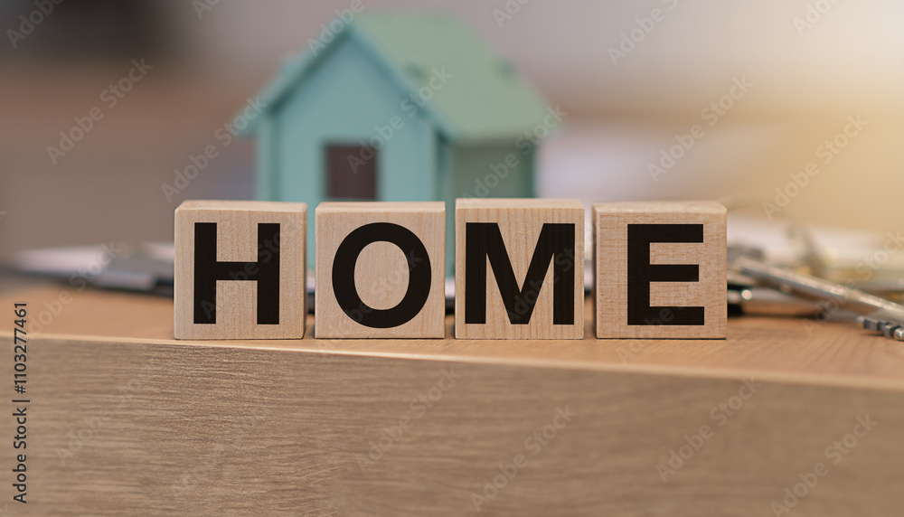 Wooden home and text on the cubes home, Insurance Concept Wooden home and text on the cubes home, Insurance Concept