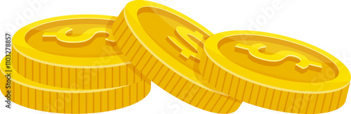 Three gold coins stacked on top of each other with the top coin reading 4.00