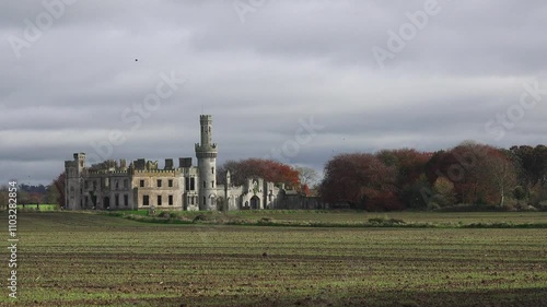 Ireland Epic Locations early morning winter light haunted castle Ducketts Grove Carlow Ireland photo