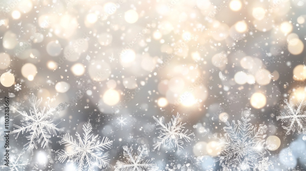 Winter Wonderland Background with Sparkling Snowflakes Winter Wonderland Background with Sparkling Snowflakes