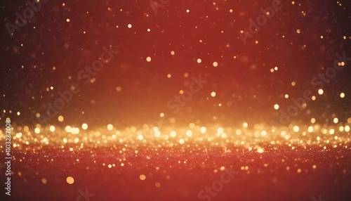 Fondo rojo y dorado brillante con luces borrosas, creando un ambiente festivo y mágico