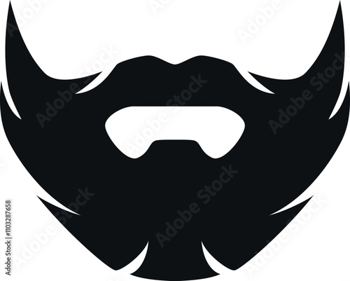 A black beard with a mustache and a beard comb