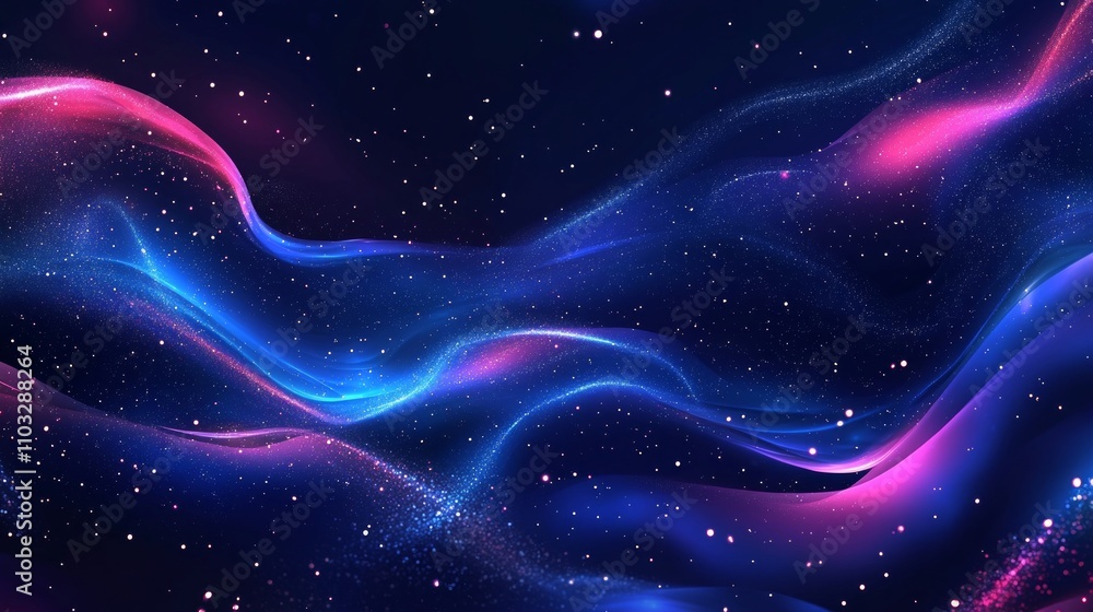Abstract Cosmic Waves: A Glowing Galaxy Abstract Cosmic Waves: A Glowing Galaxy