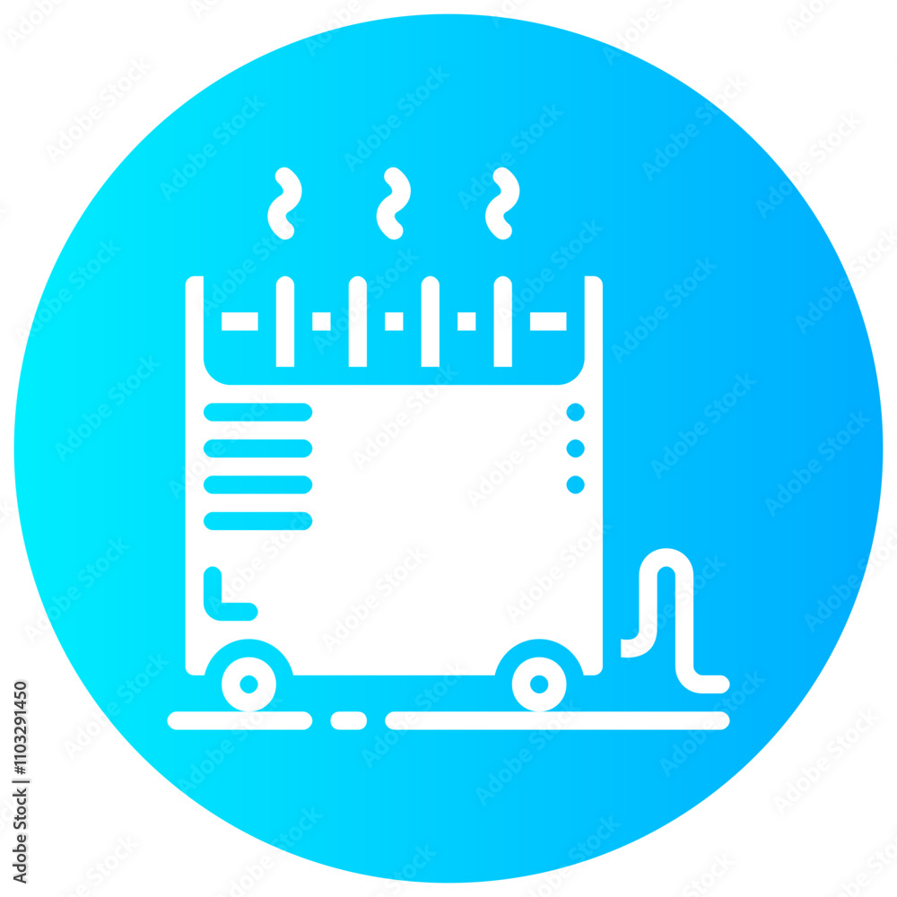 heater portable round glyph vector icon heater portable round glyph vector icon