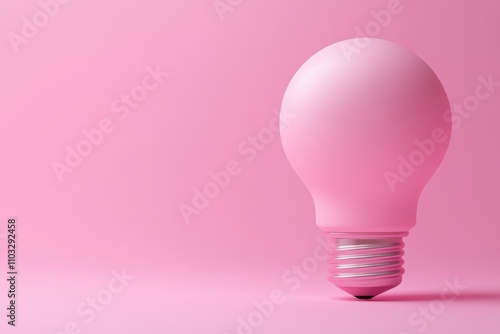 A pink light bulb is sitting on a pink background