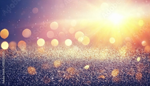 Shiny light and glitter texture with bokeh effect template background