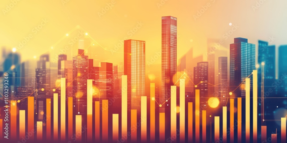 Obraz premium Elegant Corporate Towers: A Modern Finance Hub Shaping the Skyline of Tomorrow's Business Landscape