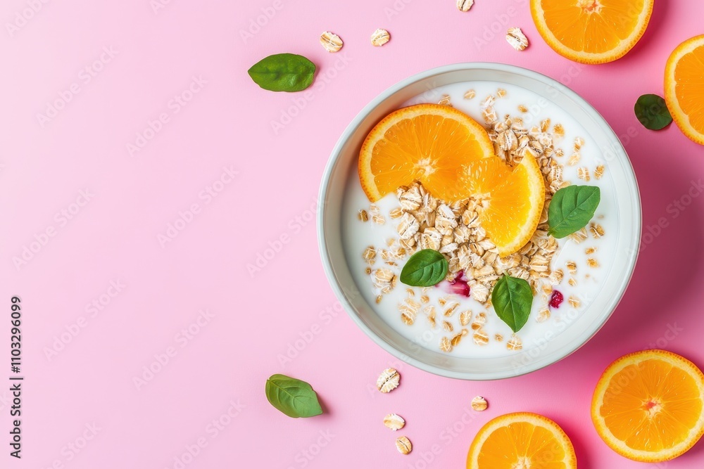 Vibrant overnight oats with yogurt and fresh orange slices, perfect for a healthy breakfast boost. Vibrant overnight oats with yogurt and fresh orange slices, perfect for a healthy breakfast boost.