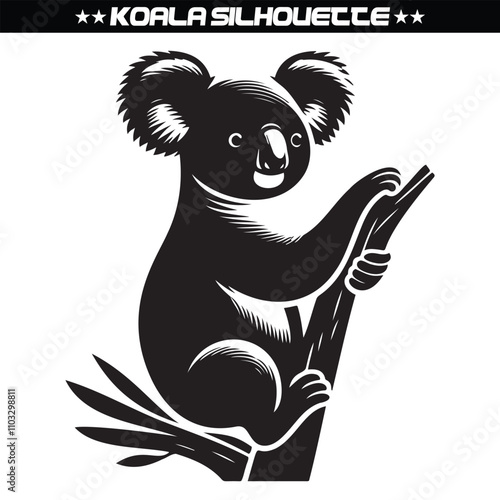 Photography Koala silhouette vector illustration design