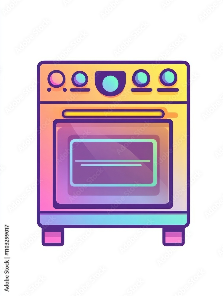 Oven multi color style icon. Simple thin line, outline of internet things icons for ui and ux, website or mobile application Oven multi color style icon. Simple thin line, outline of internet things icons for ui and ux, website or mobile application