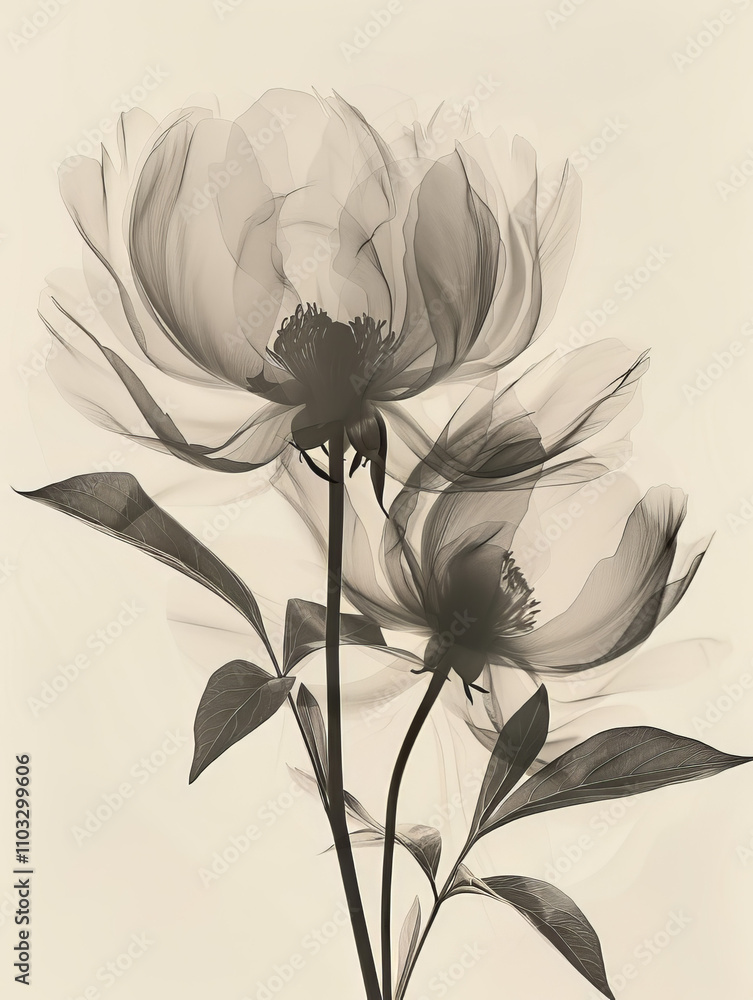 Obraz premium Adorable X Ray Flowers for Poster