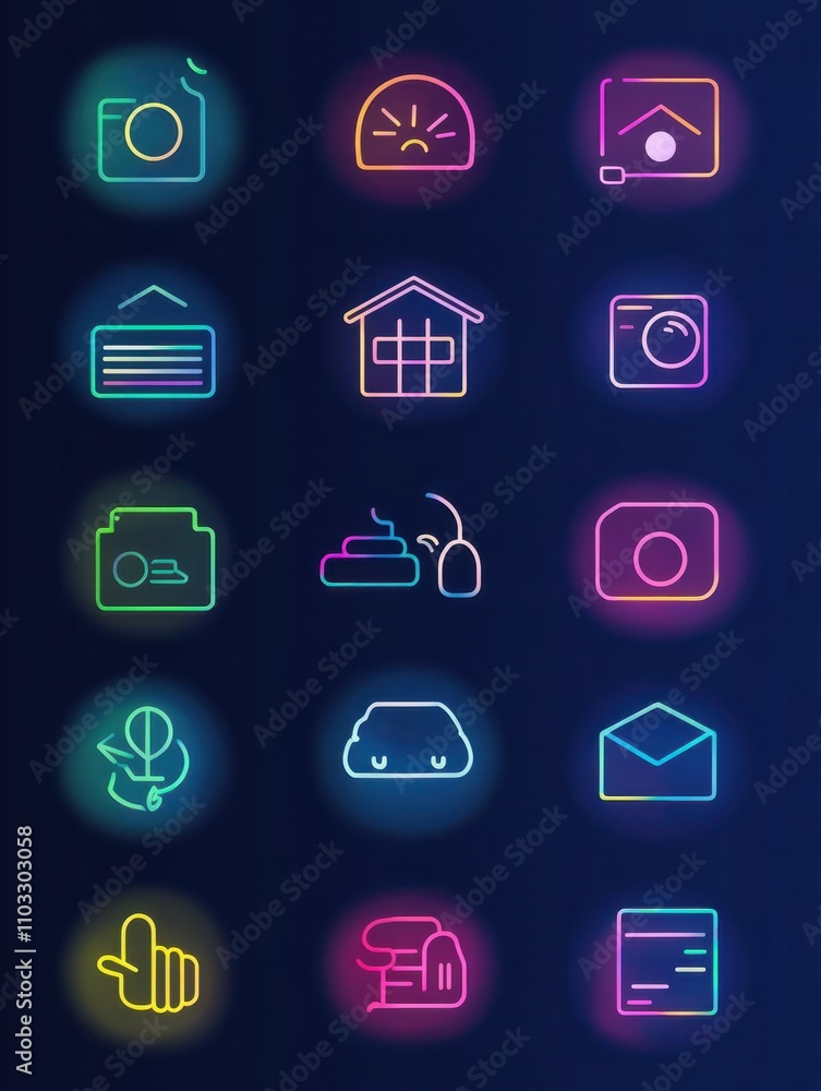 Smart home multi color style icon. Simple thin line, outline of internet things icons for ui and ux, website or mobile application Smart home multi color style icon. Simple thin line, outline of internet things icons for ui and ux, website or mobile application