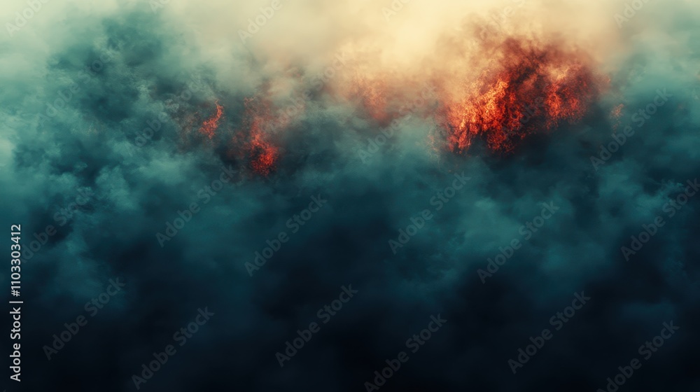 A vast wildfire with ash and embers filling the air A vast wildfire with ash and embers filling the air