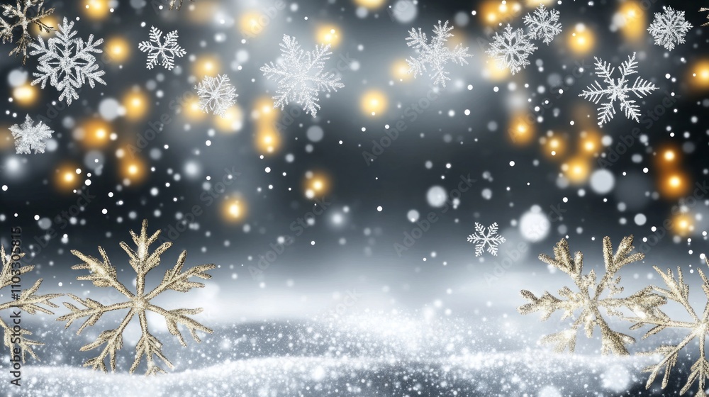 Winter Wonderland Snowflakes and Lights Winter Wonderland Snowflakes and Lights