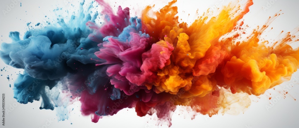 Vibrant Colorful Powder Explosion with Rainbow Hues and Textures Vibrant Colorful Powder Explosion with Rainbow Hues and Textures