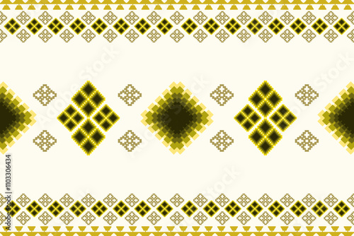 Ethnic Aztec abstract geometric oriental traditional embroidery seamless pattern. Native geometry decorative design for fabric, clothing, border decor, interior, wallpaper, background, texture, print