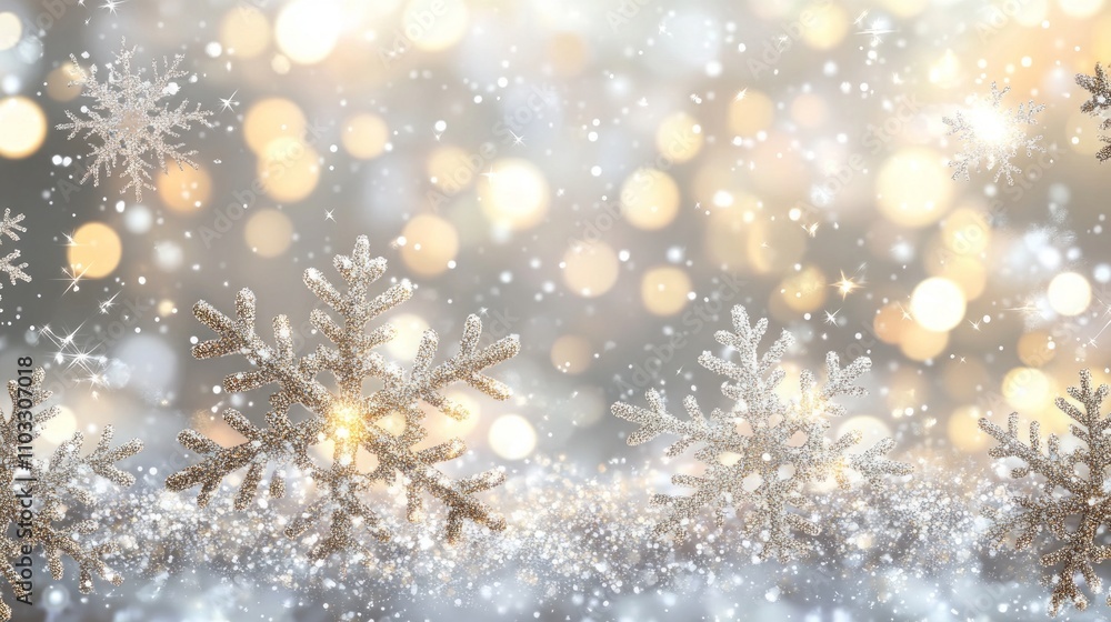 Winter Sparkle Snowflakes Festive Background Winter Sparkle Snowflakes Festive Background