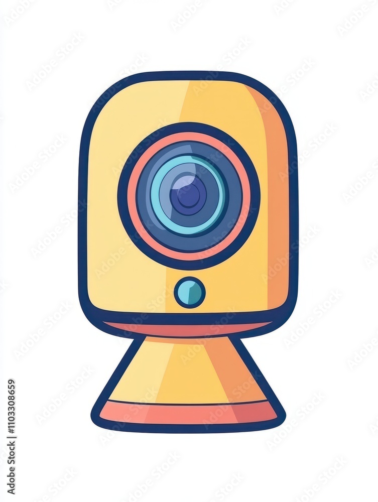 Webcam multi color style icon. Simple thin line, outline of internet things icons for ui and ux, website or mobile application Webcam multi color style icon. Simple thin line, outline of internet things icons for ui and ux, website or mobile application
